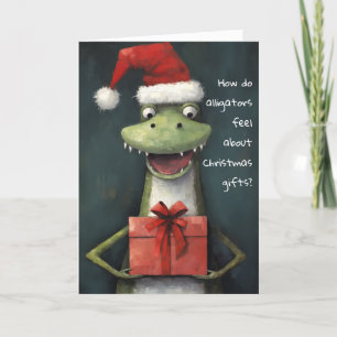 Schwindliger Alligator Weihnachtsmann Weihnachtska Karte