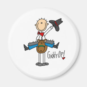 Schwindliges hohes! Cowboy-Strichmännchen-Magnet Magnet