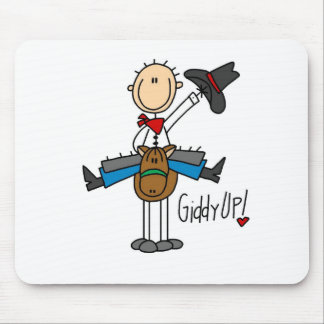 Schwindliges hohes! Cowboy-Strichmännchen Mousepad