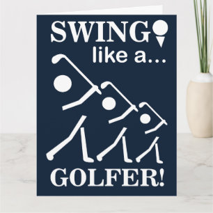 Schwinge wie ein Golfer Golf Grußkarte Karte