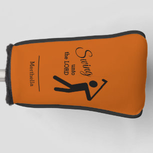 SCHWINGE ZUM HERRN Golfer Name Orange PUTTER Golf Headcover