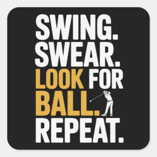 Schwingen Fluchen Nach Ball Suchen Wiederholen Gol Quadratischer Aufkleber