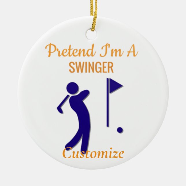 Schwingen von Golfer Thunder_Thunder_Cove Keramik Ornament (Vorne)