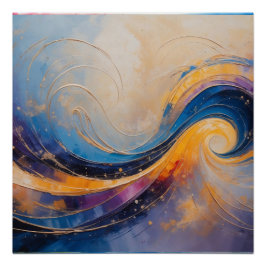 Schwingen von kosmischen Abstrakten Energiewellen  Poster