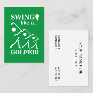 Schwingen wie ein Golfer Golf Instructor Golf Pro Visitenkarte