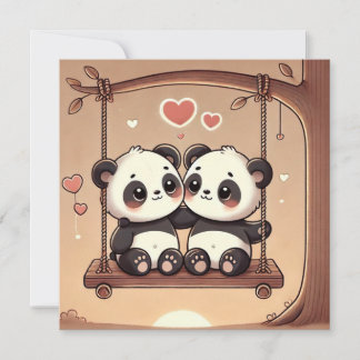 Schwingende Panda-Liebeskarte Feiertagskarte