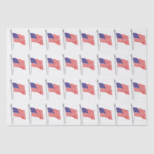Schwingende USA-Flagge Zeichnung #1 Seidenpapier