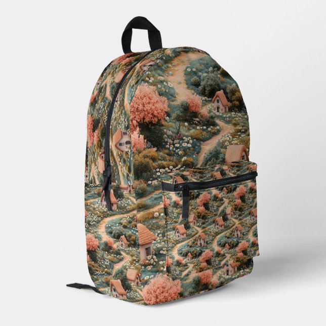 Schwingkern Nahtloses Muster Bedruckter Rucksack (Rückseitige Ecke links)