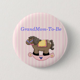 Schwingpferdebaby-Duschen-Großmutter-Button-Knopf Button