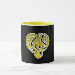 Schwingungen Musikalische Liebe Gelbes Herz Musikn Tasse