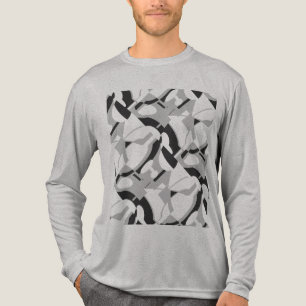 Schwirbeln, grau, diagonal Abstrakte Kunst drucken Tri-Blend Shirt