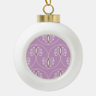 Schwirbelnde Eleganz: Vintag geometrisch Keramik Kugel-Ornament