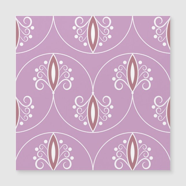 Schwirbelnde Eleganz: Vintag geometrisch Magnetkarte (Vorderseite)