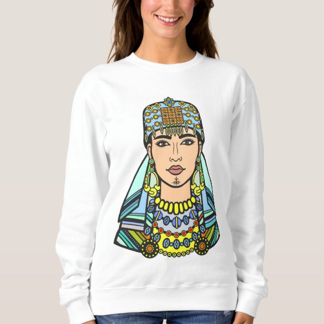 Schwitzen avec visage de femme amazigh sweatshirt (Vorderseite)