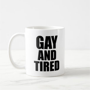 schwul und müde kaffeetasse