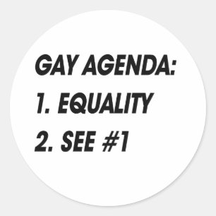 SCHWULE AGENDA - GLEICHHEIT RUNDER AUFKLEBER