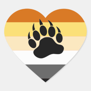 SCHWULE BÄR PRIDE I HERZ BÄR BÄR PFOTE Herz-Aufkleber