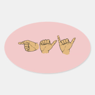 SCHWULE GEBÄRDENSPRACHE OVALER AUFKLEBER