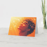 Schwule Grußkarte mit dem Thema 'Bathing in the Ra