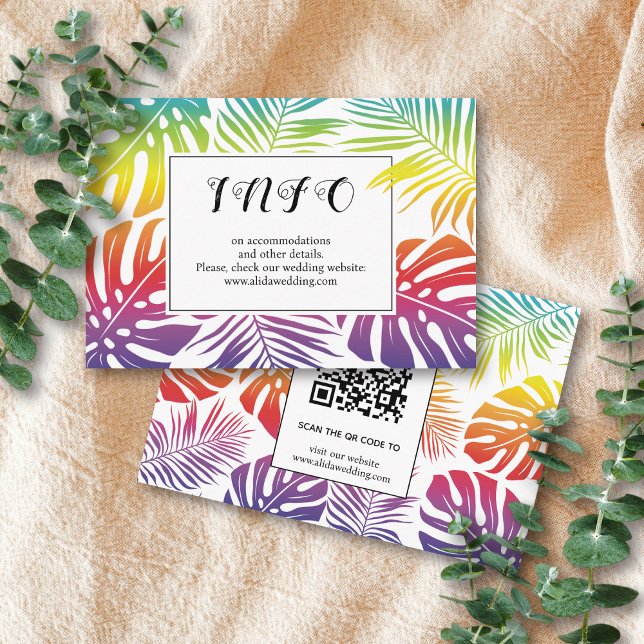 Schwule, lesbische Hochzeitshilfetropische Blätter Begleitkarte (Von Creator hochgeladen)