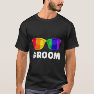 Schwule Lesbische Junggesellenparty Bräutigam Hoch T-Shirt