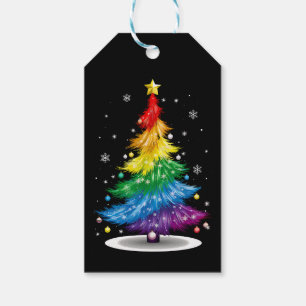 Schwule LGBT Pride Regenbogen Weihnachtsbaum Frohe Geschenkanhänger