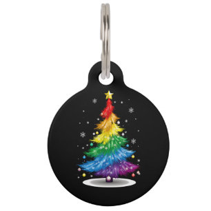 Schwule LGBT Pride Regenbogen-Weihnachtsbaum Frohe Haustiermarke