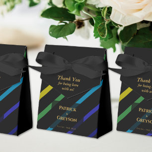 Schwule Männer Hochzeit Eleganter Regenbogen Danke Geschenkschachtel