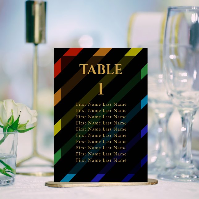Schwule Männer Hochzeit Eleganter Regenbogen Name Tischnummer (Von Creator hochgeladen)