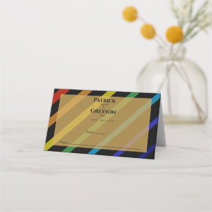Schwule Männer Hochzeit Eleganter Regenbogen Platzkarte