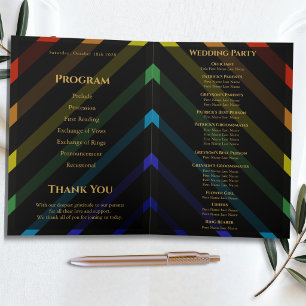 Schwule Männer Hochzeit Elegantes Regenbogen-Faltp Programm
