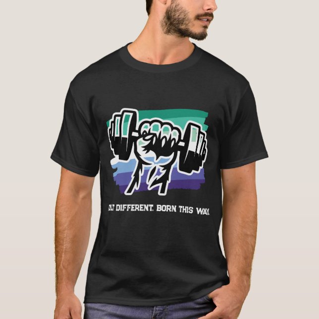 Schwule Männer MLM Pride Gym Shirt — Faust Hantel  (Vorderseite)