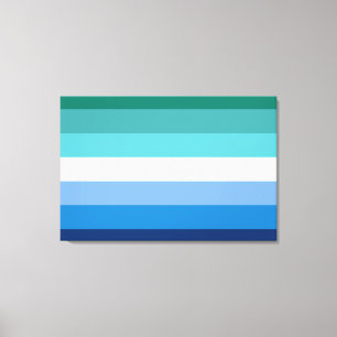 Schwule Männer-Pride-Flagge (Azure) Leinwanddruck