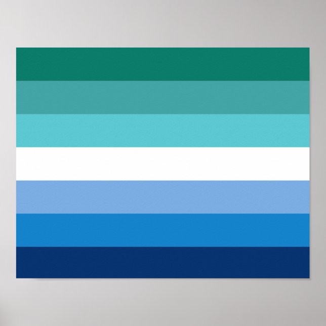 Schwule Männer-Pride-Flagge (Azure) Poster (Vorne)