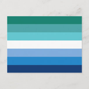 Schwule Männer-Pride-Flagge (Azure) Postkarte