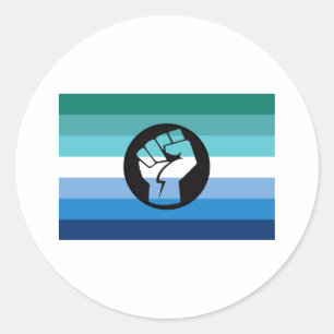 Schwule Männer-Protestflagge Runder Aufkleber