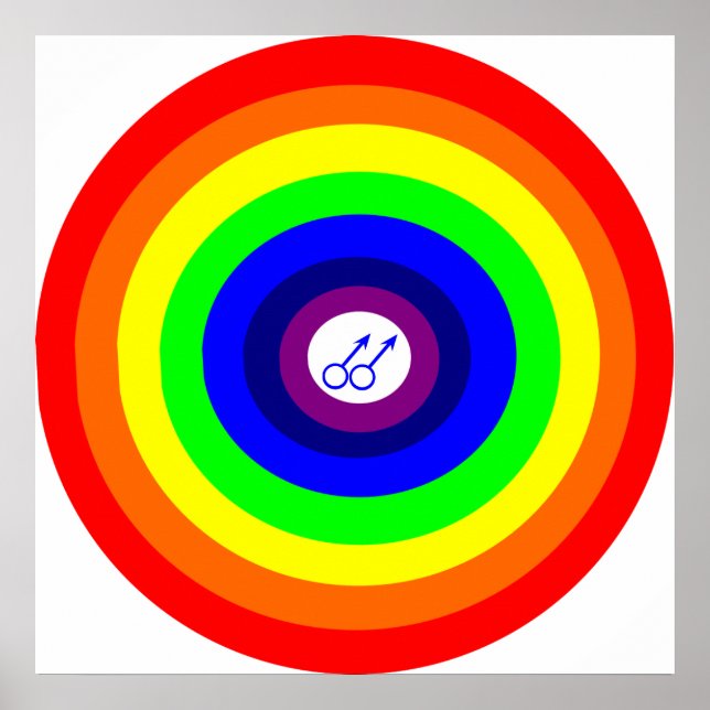 Schwule Männer Rund Regenbogen Poster (Vorne)