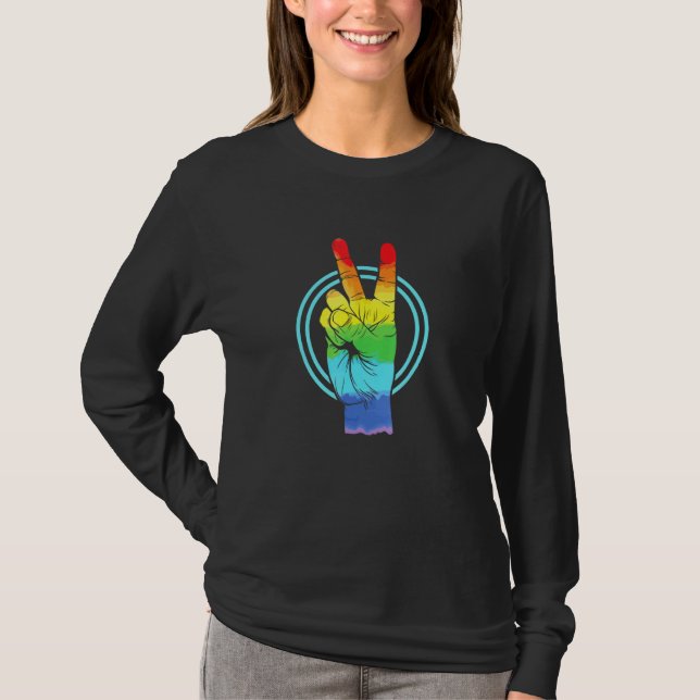 Schwule oder lesbische Frieden T-Shirt (Vorderseite)