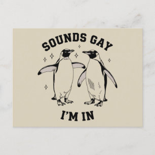 Schwule Pinguin-Sounds Gay I'm In Vintage Queer Lg Postkarte