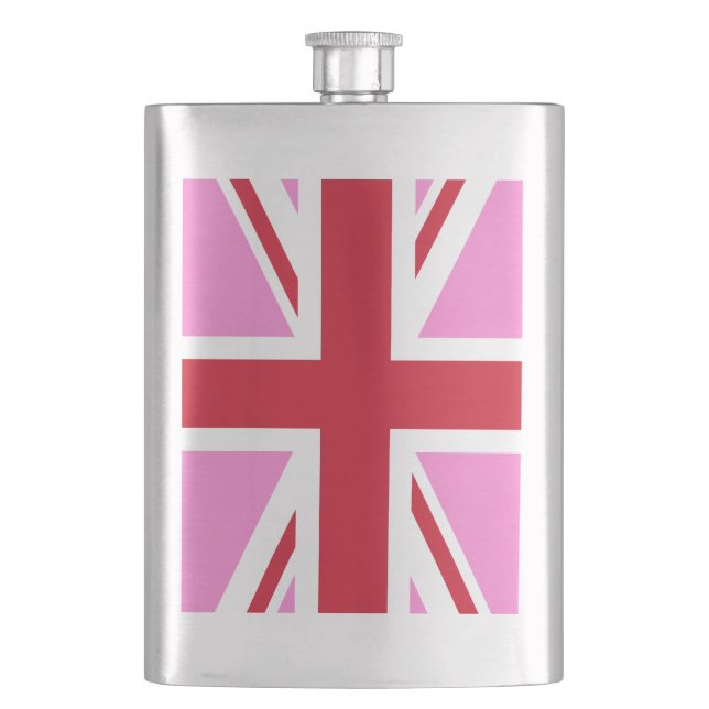 Schwule Pink UK Pride Flagge Flachmann (Vorderseite)
