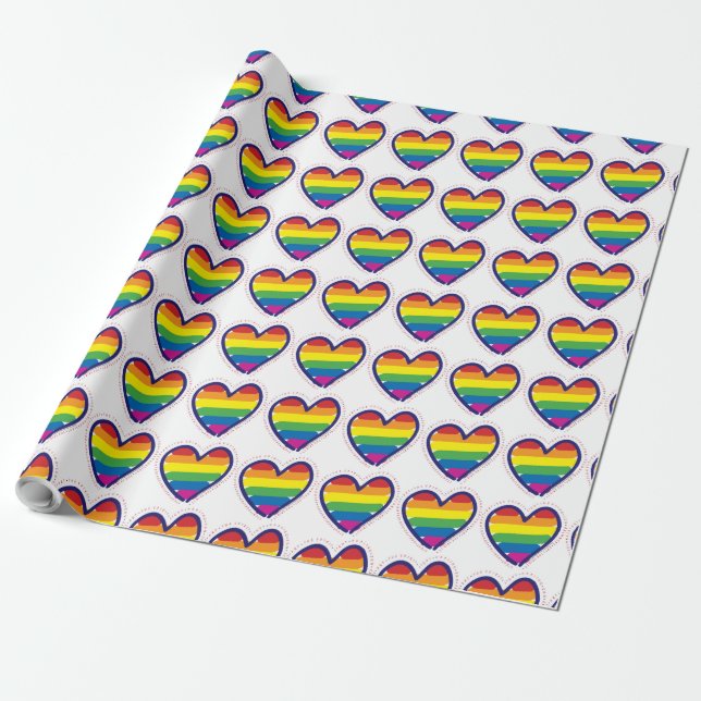 Schwule Pride Liebesherzen Geschenkpapier (Ungerollt)