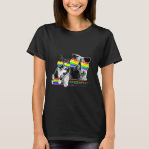 Schwule Regenbogenflagge Hund und Katze Sonnenbril T-Shirt