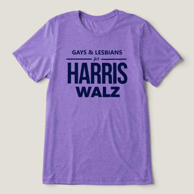 Schwule und Lesben für Harris Walz Tri-Blend Shirt (Design Vorderseite)