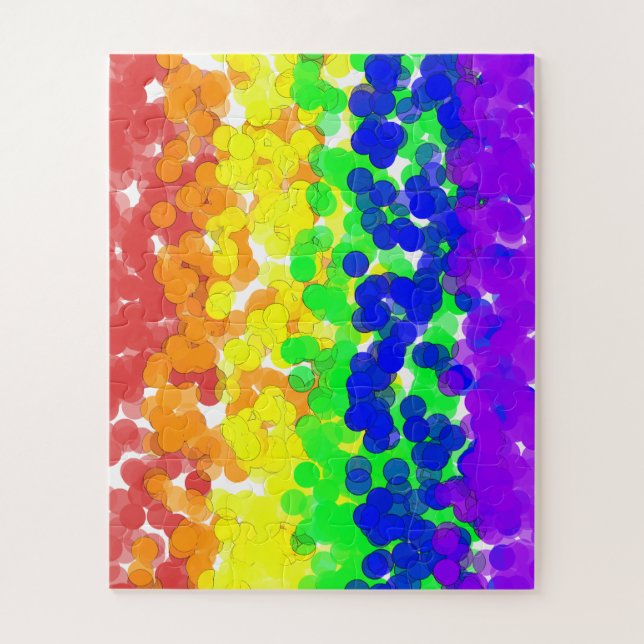 Schwulen-Stolz-Bokeh-Flagge Puzzle (Vertikal)