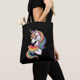 Schwulen-Stolz-Einhorn-Herz-Regenbogen-Flagge LGBT