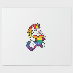 Schwulen Stolz Einhorn Herz Regenbogenflagge Lgbt Geschenkpapier
