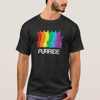 Schwulen Stolz Katze Purride Lgb Bewusstsein Regen T-Shirt