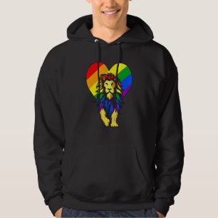 Schwulen Stolz Löwe Lgbt Q Cooles Tier Regenbogenf Hoodie