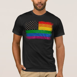 Schwulenamerikanische Pride-Flagge T-Shirt