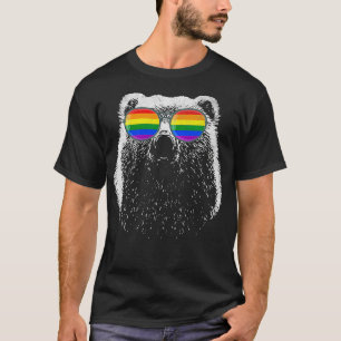 Schwulenbär mit Regenbogensunglaschen T-Shirt